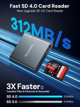 Dockteck USB3.1 SD/TF Card Reader, 3-Slot USBC to SD/Micro SD/USB A Memory Card Reader - Dockteck